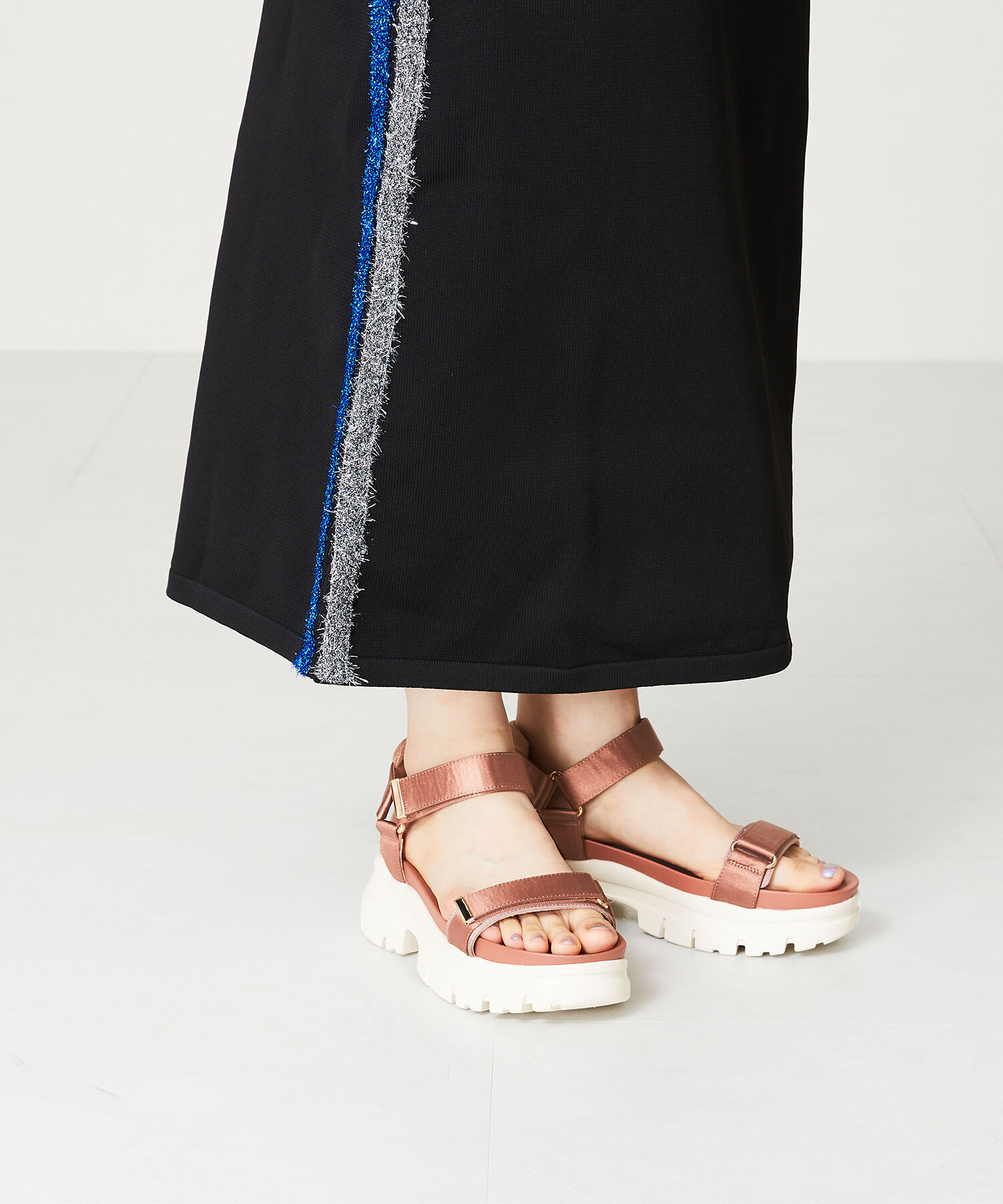 ORiental TRaffic「【アウトレット価格】サテンストラップ厚底サンダル/41215」|サンダル|