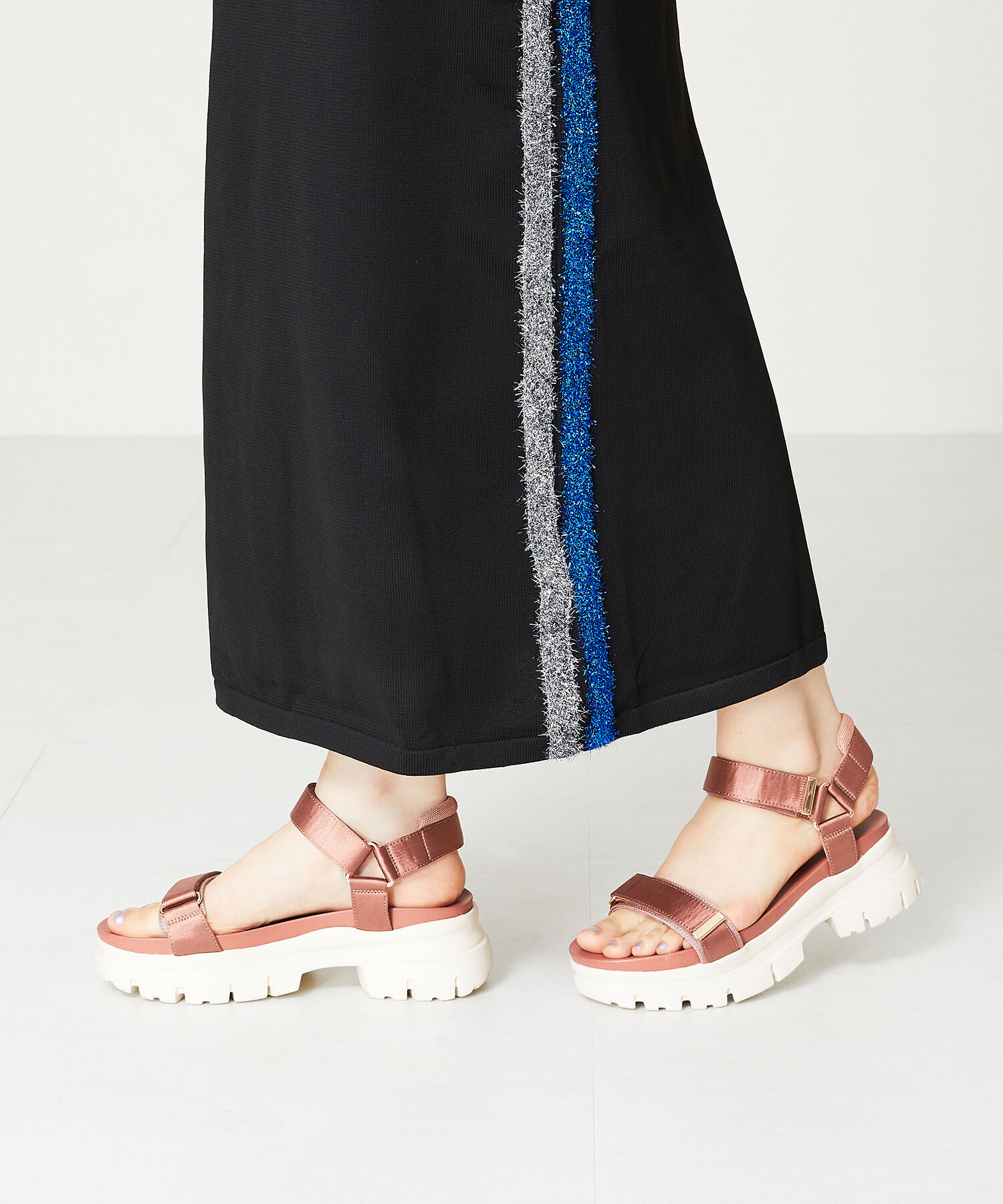 ORiental TRaffic「【アウトレット価格】サテンストラップ厚底サンダル/41215」|サンダル|