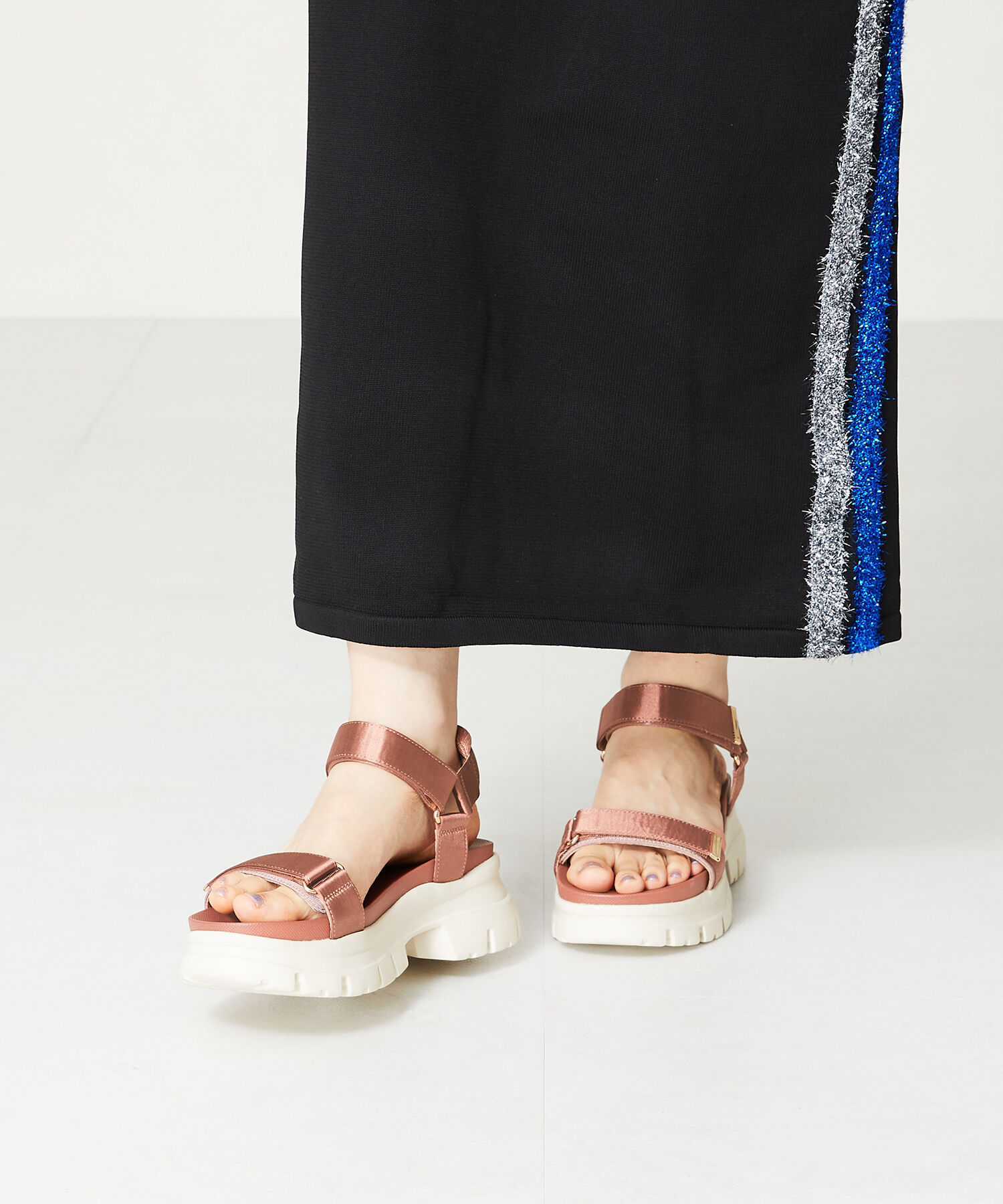 ORiental TRaffic「【アウトレット価格】サテンストラップ厚底サンダル/41215」|サンダル|