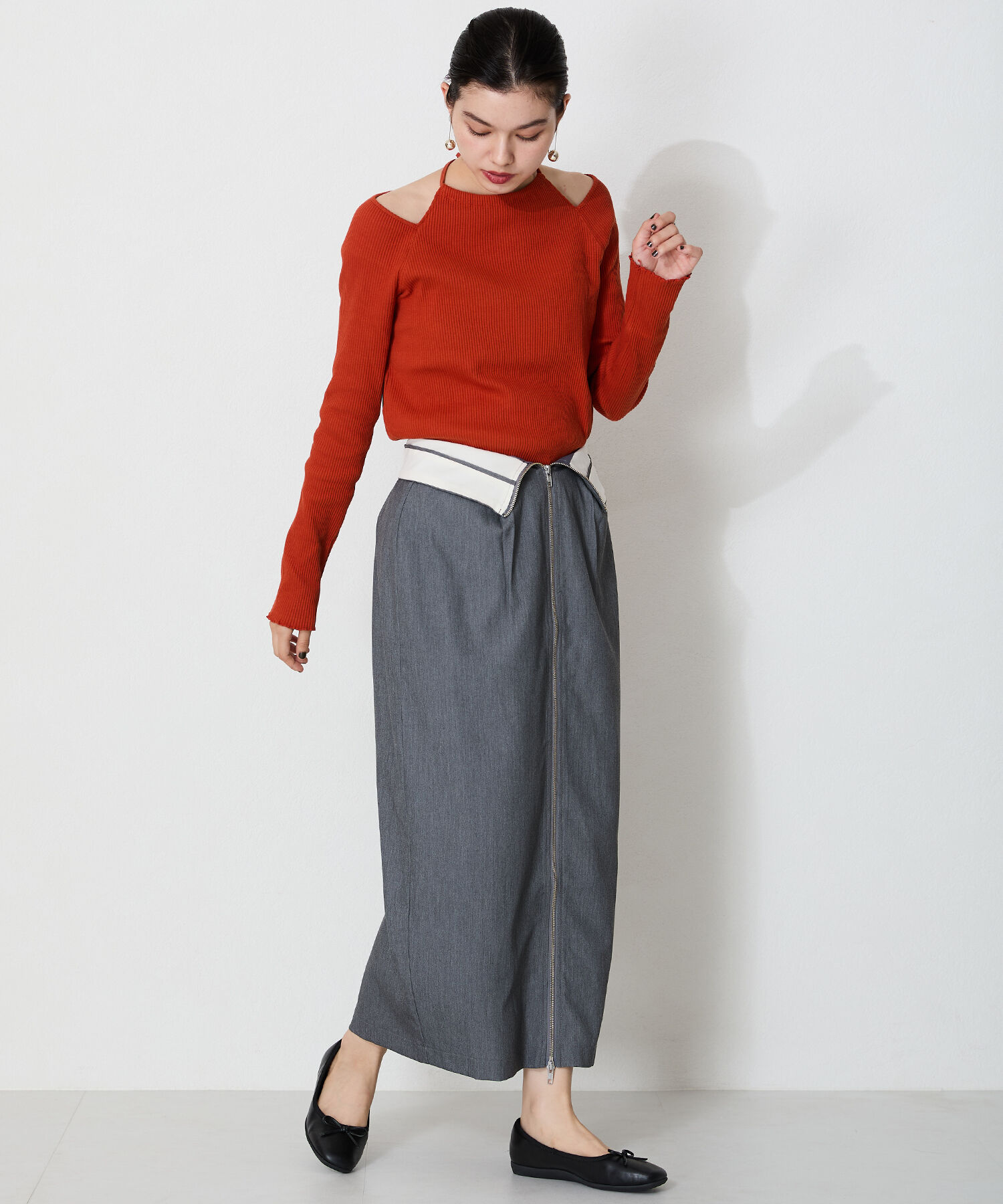 ORiental TRaffic「【WEB限定】 スクエアトゥ バレエシューズ /R-4009 フラット 軽い  厚手クッション」|パンプス|