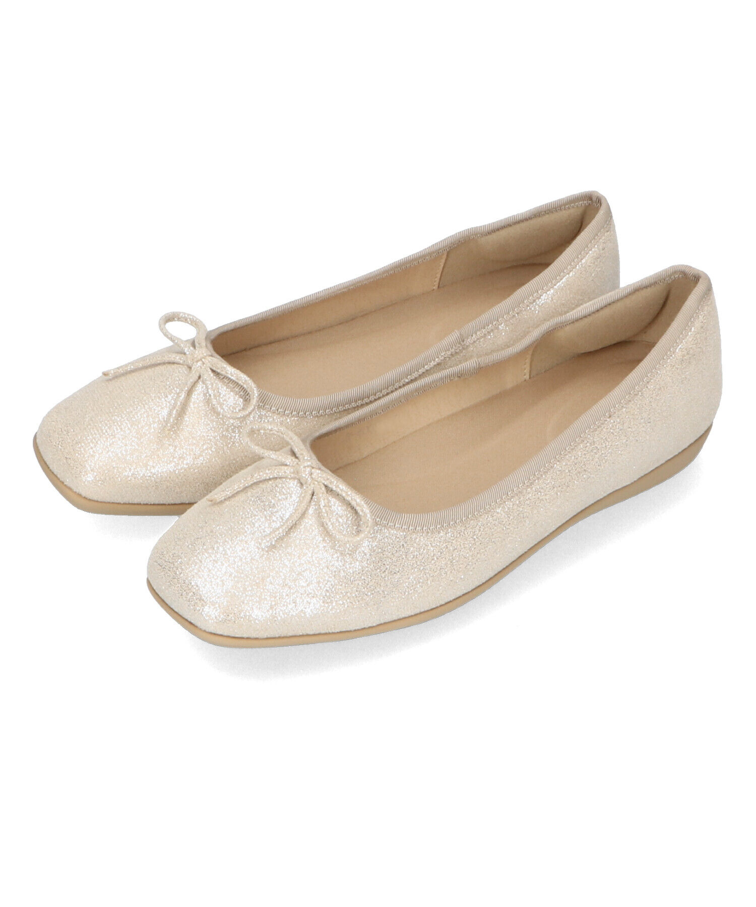 ORiental TRaffic「【WEB限定】 スクエアトゥ バレエシューズ /R-4009 フラット 軽い  厚手クッション」|パンプス|