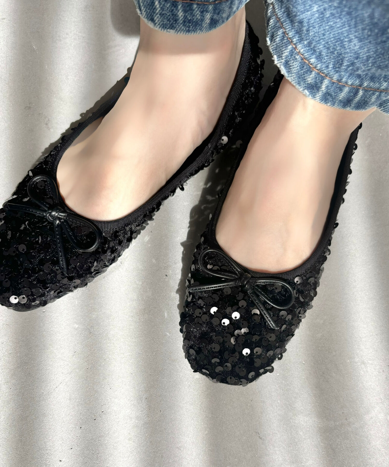 ORiental TRaffic「【跳べるパンプス/シリーズ累計１５０万足突破】スパンコール スクエアトゥ バレエシューズ R-3216」|パンプス|