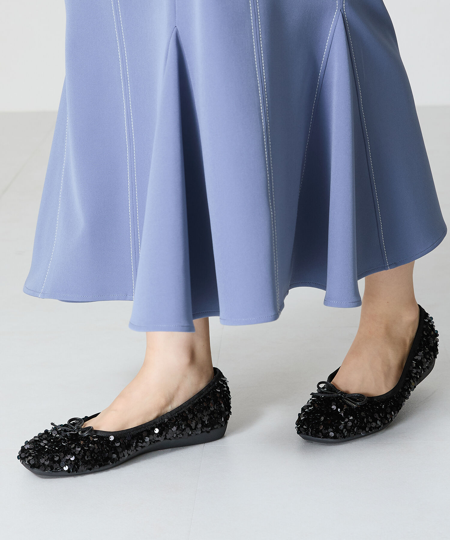 ORiental TRaffic「【跳べるパンプス/シリーズ累計１５０万足突破】スパンコール スクエアトゥ バレエシューズ R-3216」|パンプス|