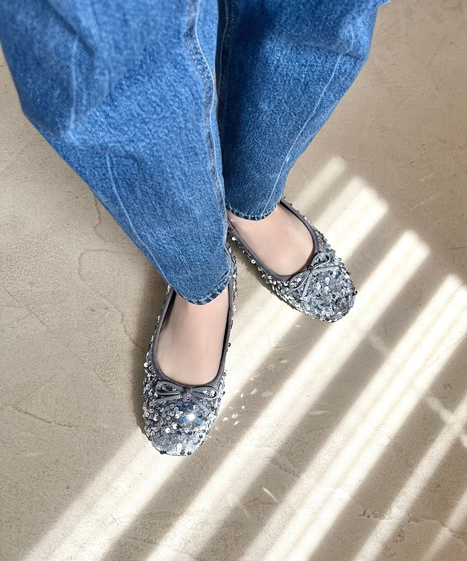 ORiental TRaffic「【跳べるパンプス/シリーズ累計１５０万足突破】スパンコール スクエアトゥ バレエシューズ R-3216」|パンプス|