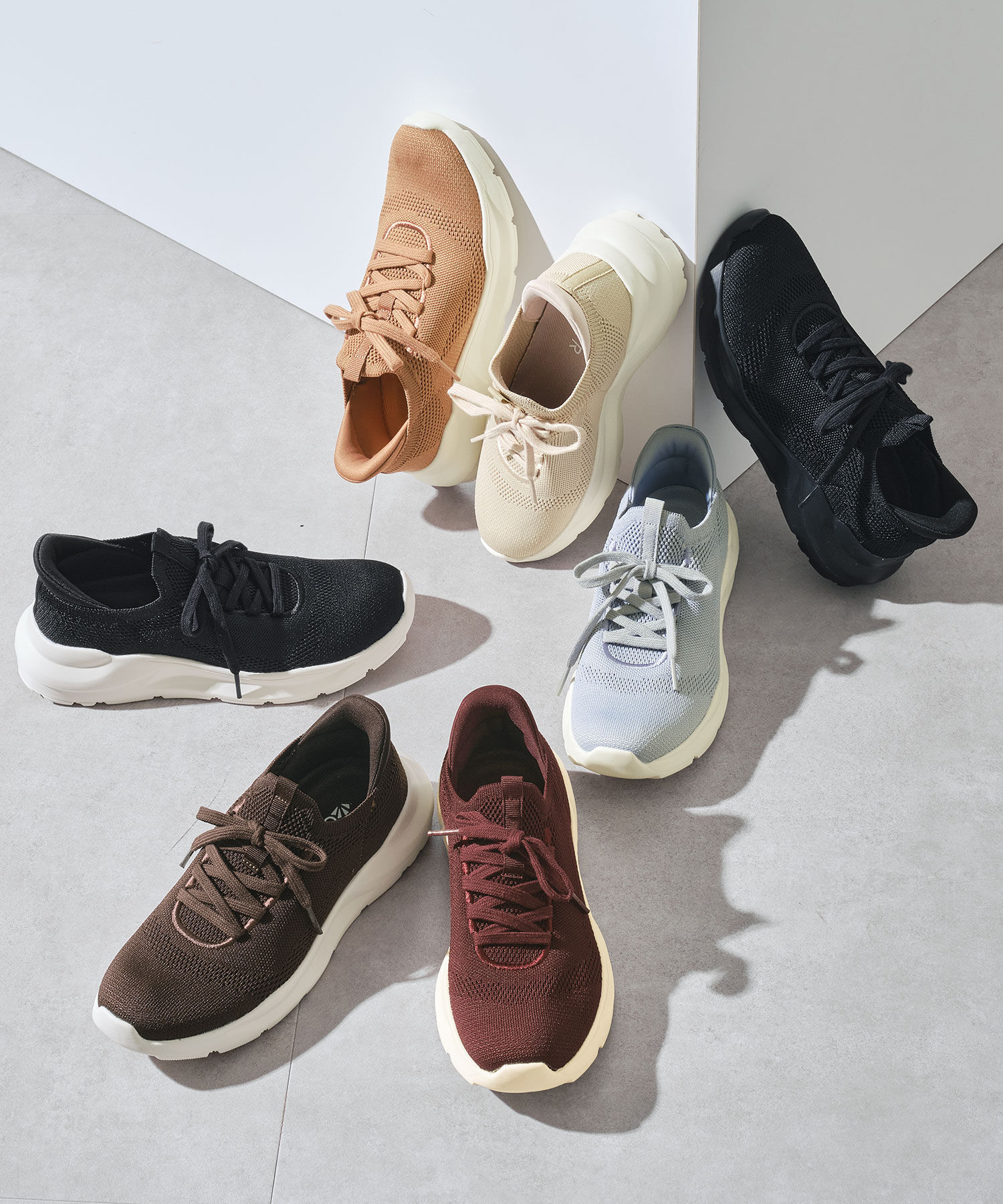 ORiental TRaffic「●再入荷● 【瞬間フィット】 ニットスニーカー /OT3757 軽量 歩きやすい 楽ちん ハンズフリー」|スニーカー|