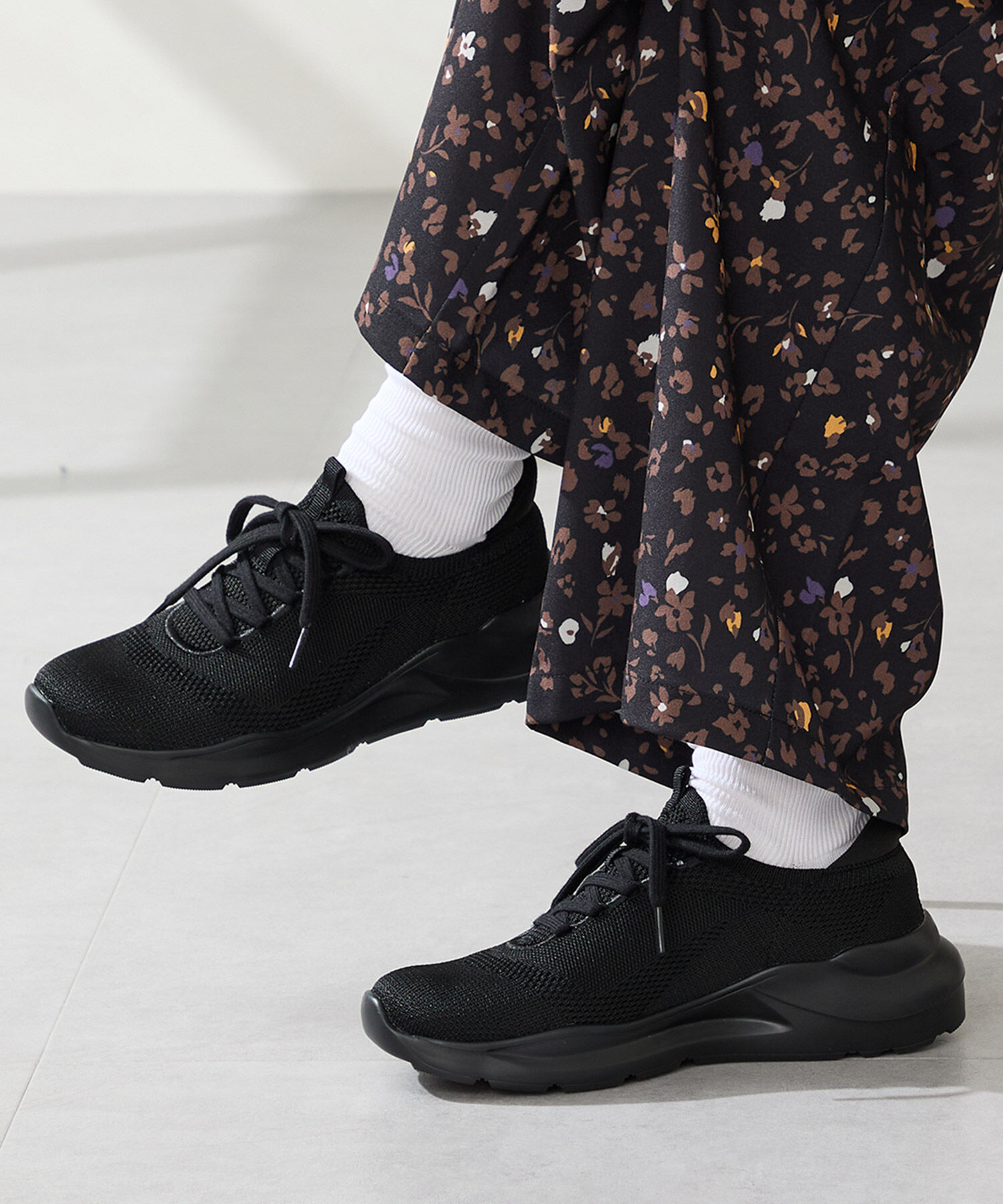 ORiental TRaffic「●再入荷● 【瞬間フィット】 ニットスニーカー /OT3757 軽量 歩きやすい 楽ちん ハンズフリー」|スニーカー|