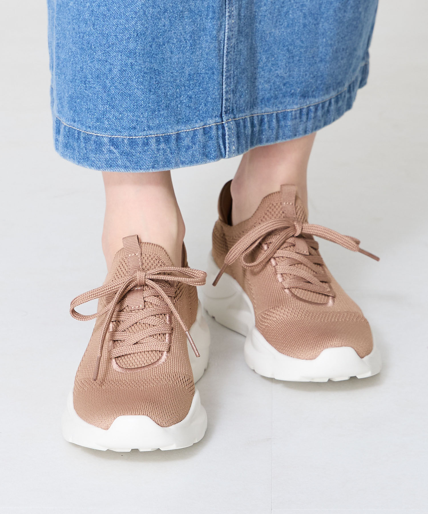 ORiental TRaffic「●再入荷● 【瞬間フィット】 ニットスニーカー /OT3757 軽量 歩きやすい 楽ちん ハンズフリー」|スニーカー|