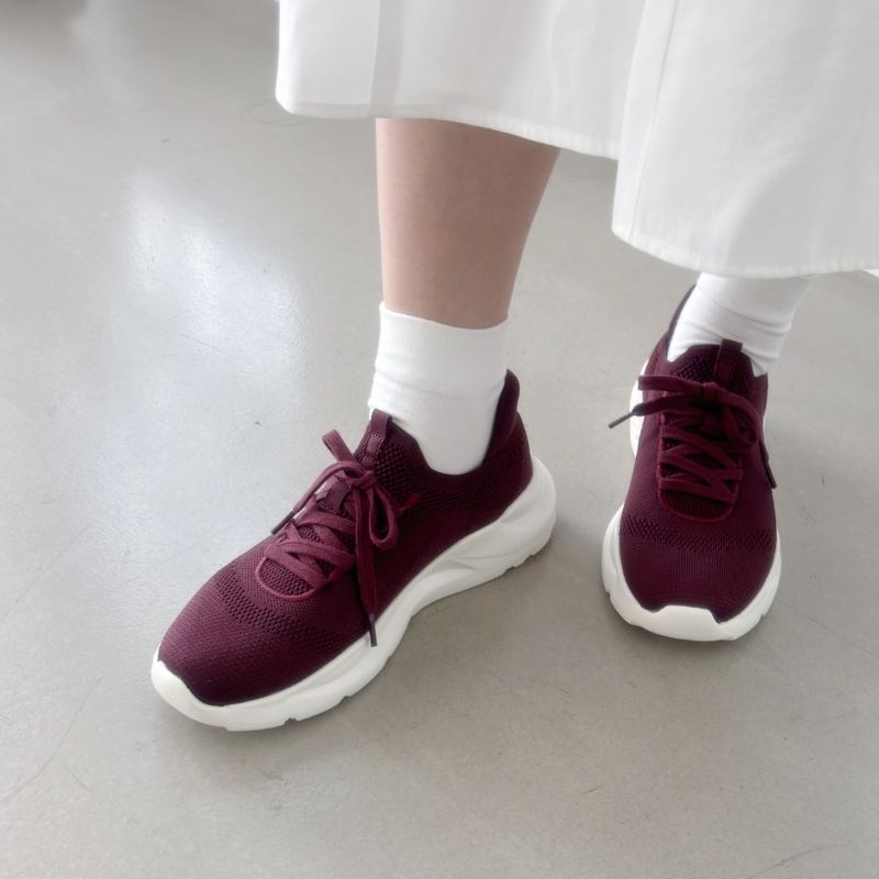 ORiental TRaffic「●再入荷● 【瞬間フィット】 ニットスニーカー /OT3757 軽量 歩きやすい 楽ちん ハンズフリー」|スニーカー|WINE