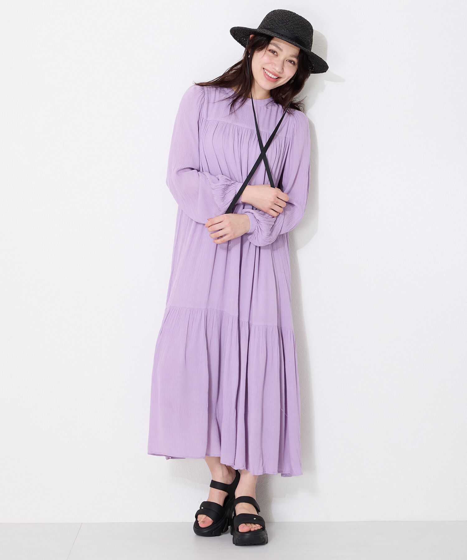 ORiental TRaffic「●2025春夏新作●カットデザインパデット厚底サンダル/51206 サンダル 厚底 トレンド 人気 軽い」|サンダル|