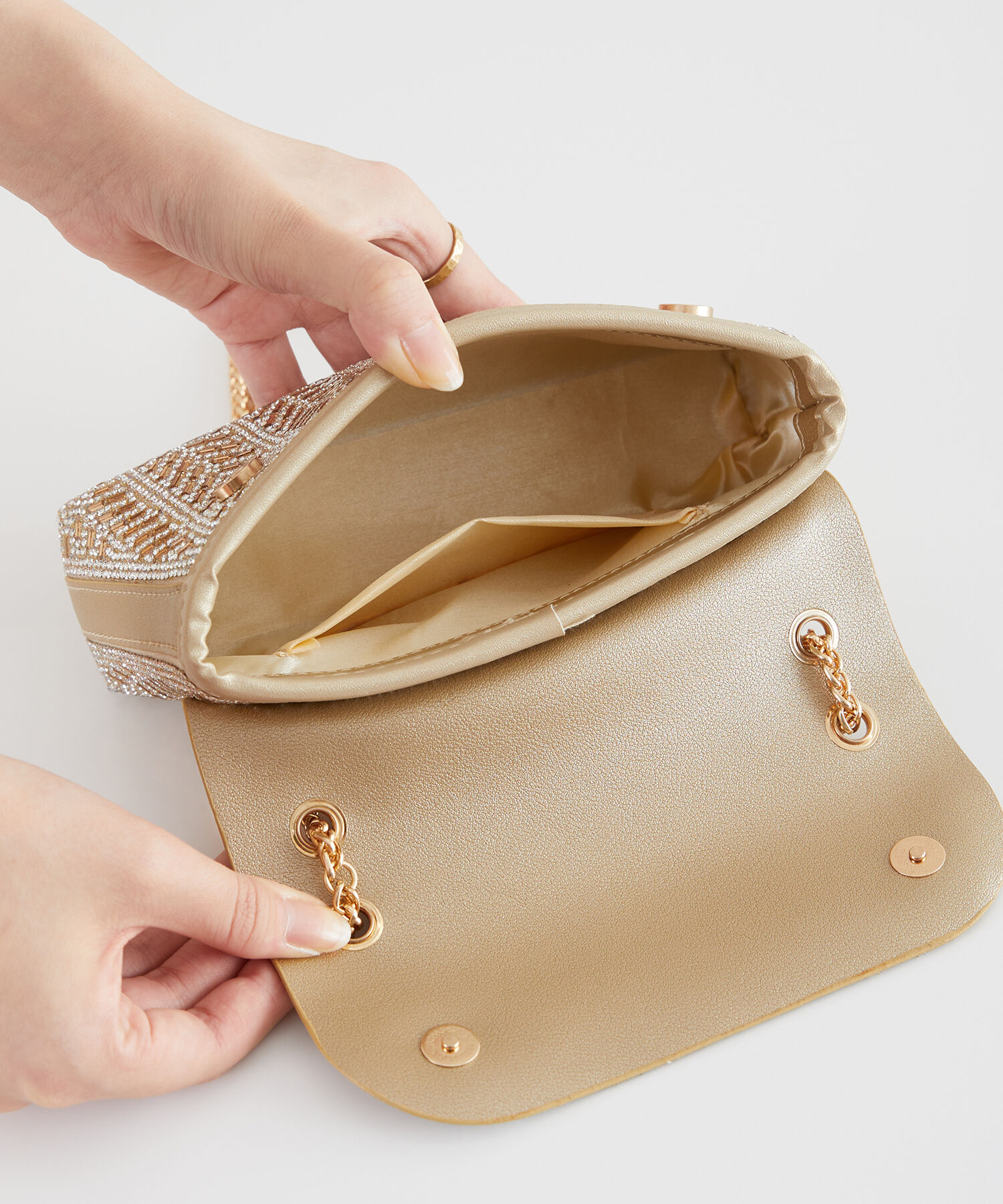 ORiental TRaffic「【オケージョン】ラインストーンチェーンバッグ/MOB002」|ショルダー・メッセンジャー|