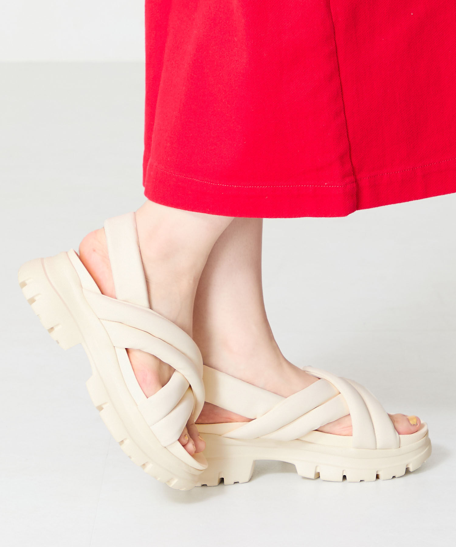 ORiental TRaffic「【トレンド】●2025春夏新作●クロスベルト厚底サンダル/51201 サンダル 厚底 人気 売れてる」|サンダル|