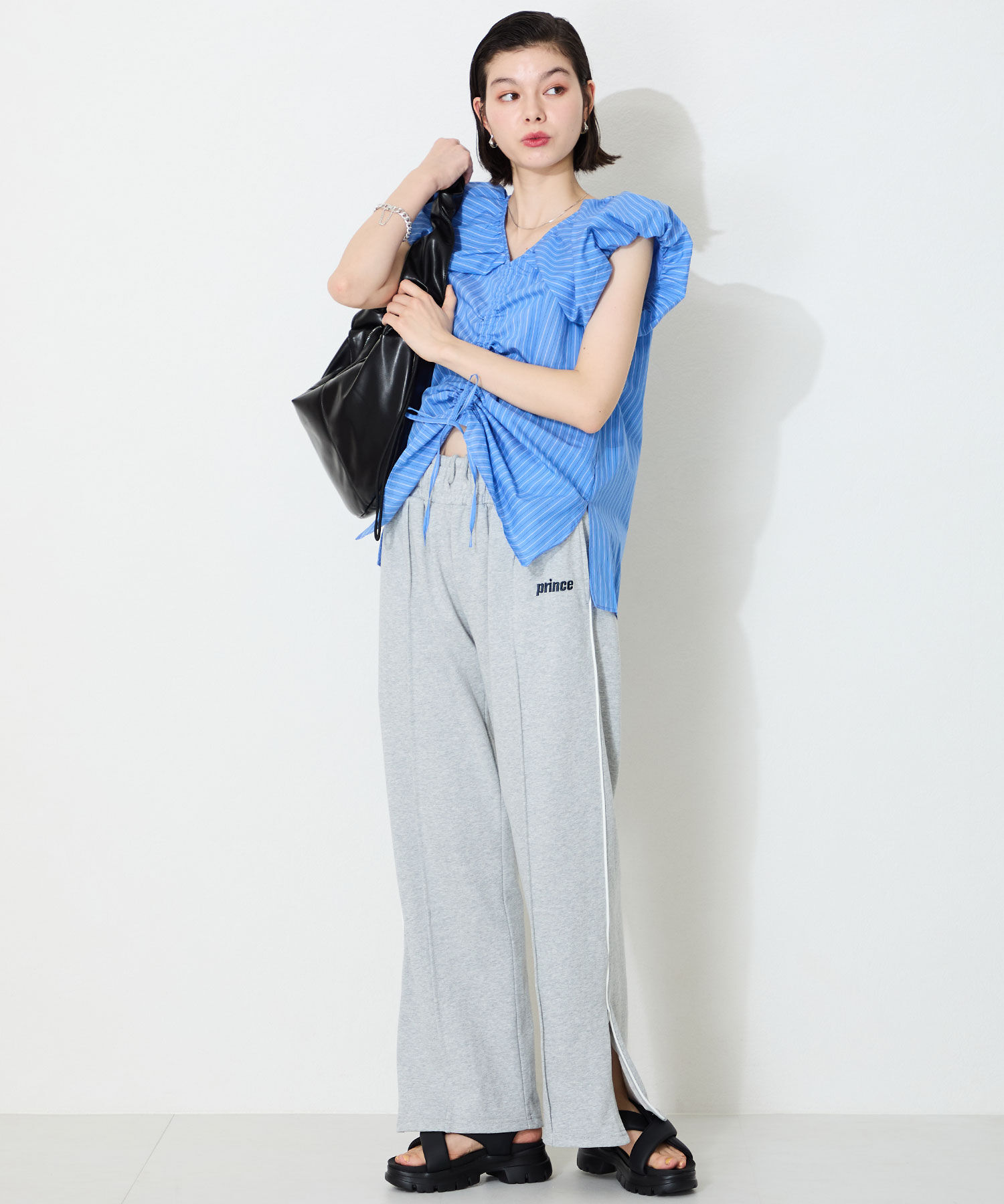 ORiental TRaffic「●2025春夏新作●クロスデザインパデット厚底サンダル/51216 サンダル 厚底 トレンド 人気 売れてる」|サンダル|