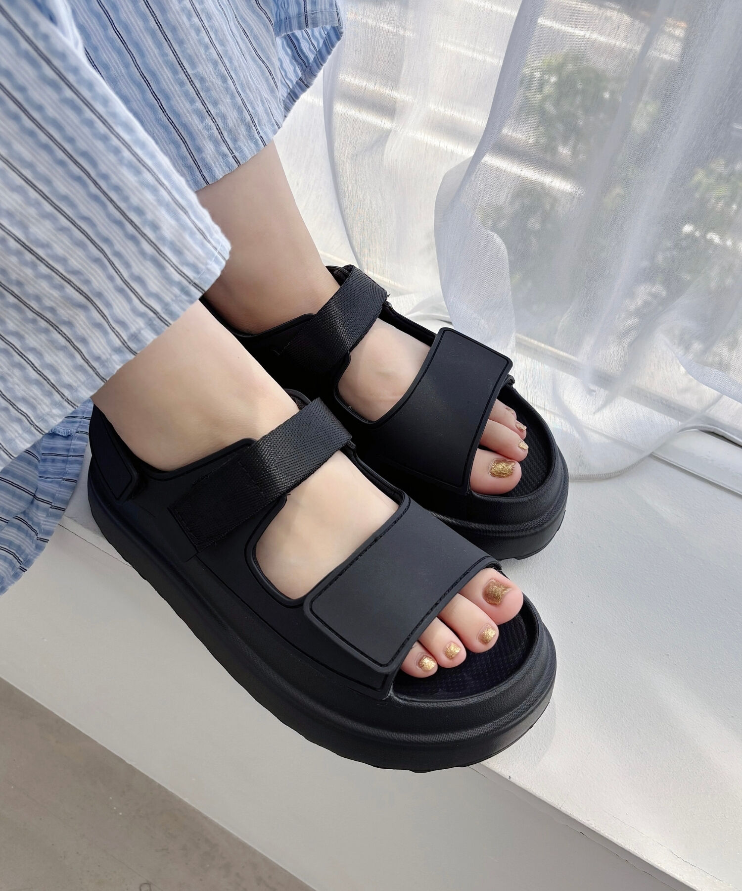 ORiental TRaffic「【リカバリーサンダル】ベルクロ EVAサンダル /OT3228 軽量 サンダル 人気 厚底」|サンダル|