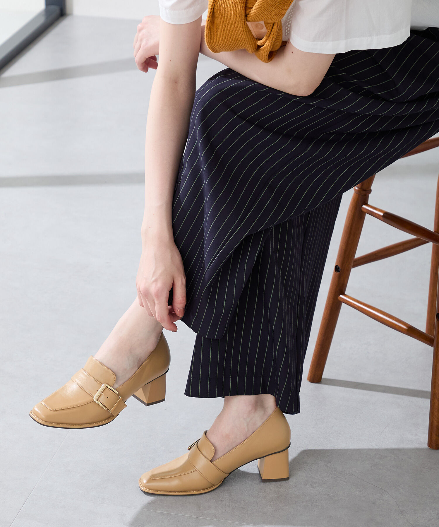 ORiental TRaffic「●2025秋冬新作●ベルトデザインヒールローファー/51315」|パンプス|CAMEL