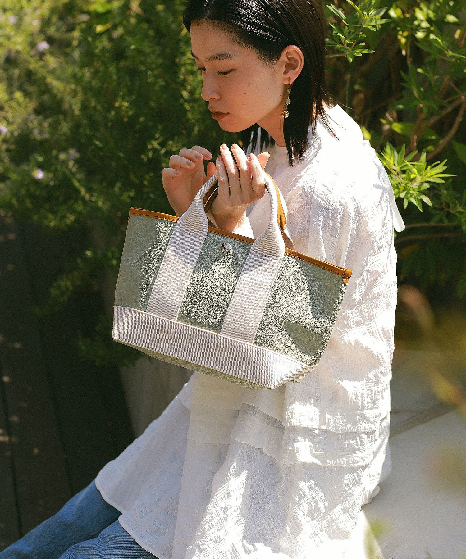 TOPKAPI BREATH「【VERY 10月号掲載】SCOTCH GRAIN スコッチグレイン ネオレザー ミニ トートバッグ」|トートバッグ|グリーングレー