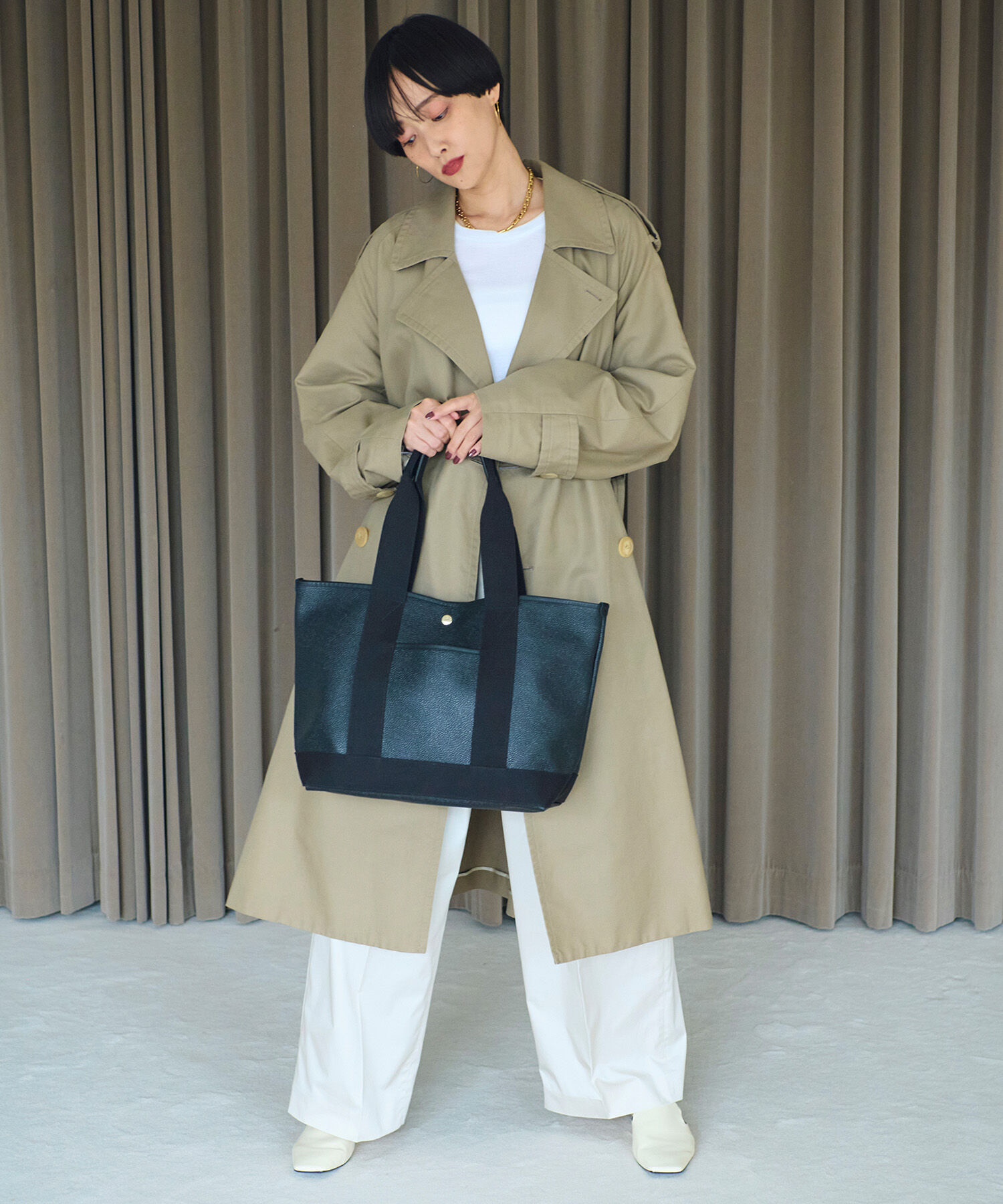 TOPKAPI BREATH「【Breath TOPKAPI】SCOTCH GRAIN スコッチグレイン ロングハンドル トートバッグ L」|トートバッグ|