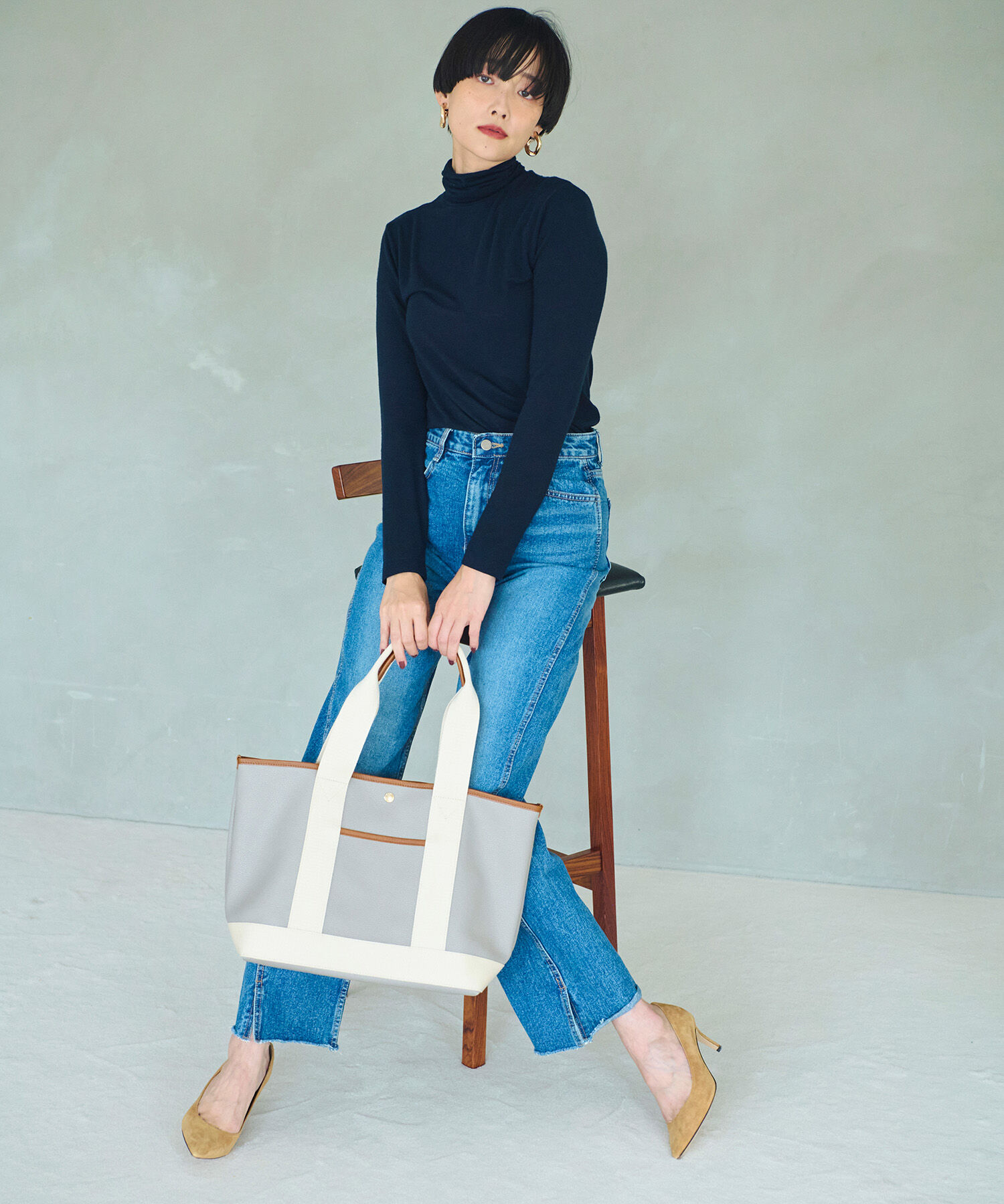 TOPKAPI BREATH「【Breath TOPKAPI】SCOTCH GRAIN スコッチグレイン ロングハンドル トートバッグ L」|トートバッグ|