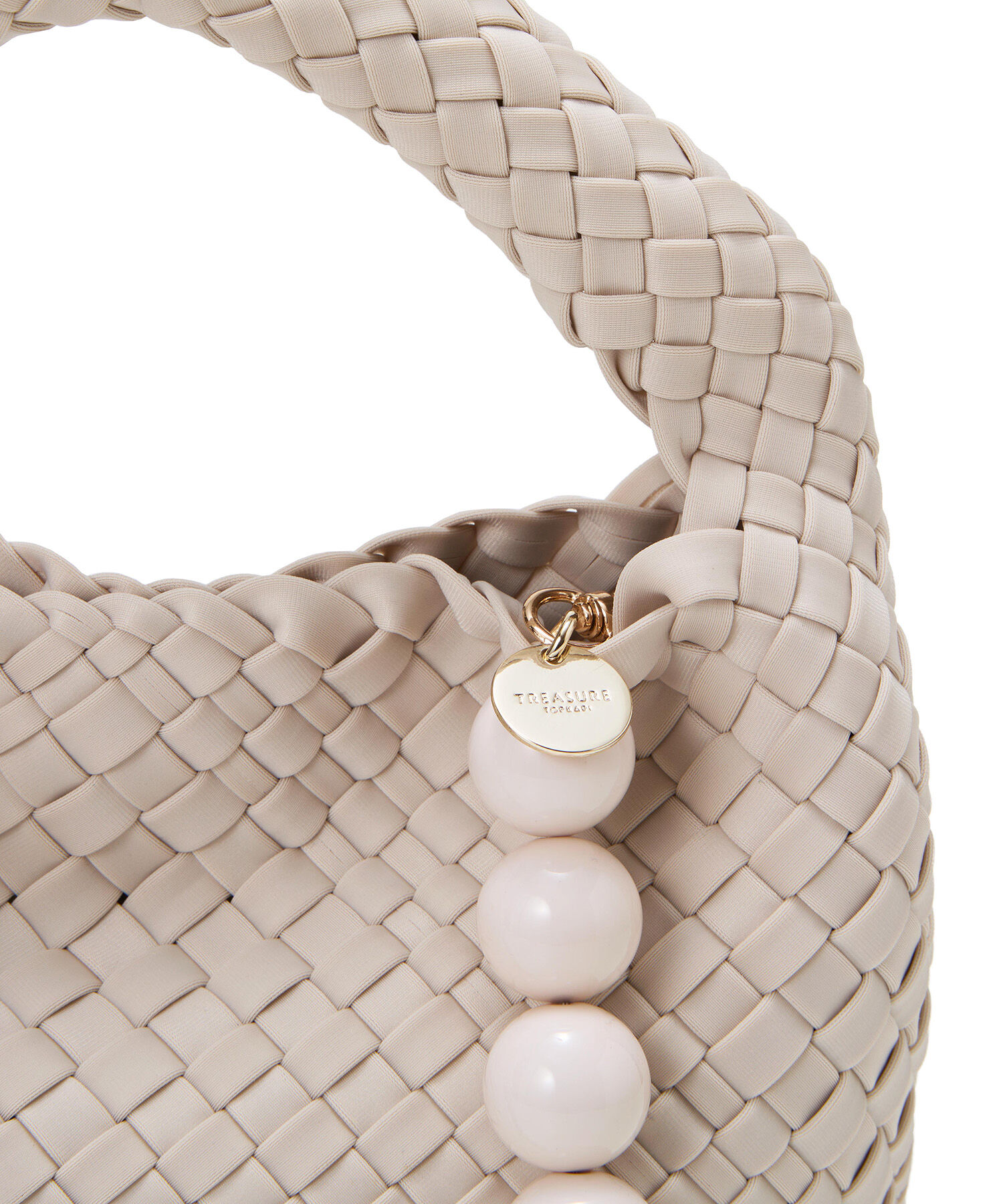 TOPKAPI TREASURE「【TREASURE TOPKAPI】ネオプレン イントレチャート ボールビーズ付き ショルダー ワンハンドル バッグ」|トートバッグ|