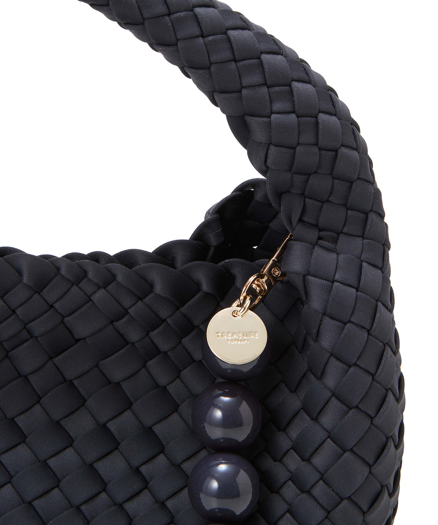 TOPKAPI TREASURE「【TREASURE TOPKAPI】ネオプレン イントレチャート ボールビーズ付き ショルダー ワンハンドル バッグ」|トートバッグ|