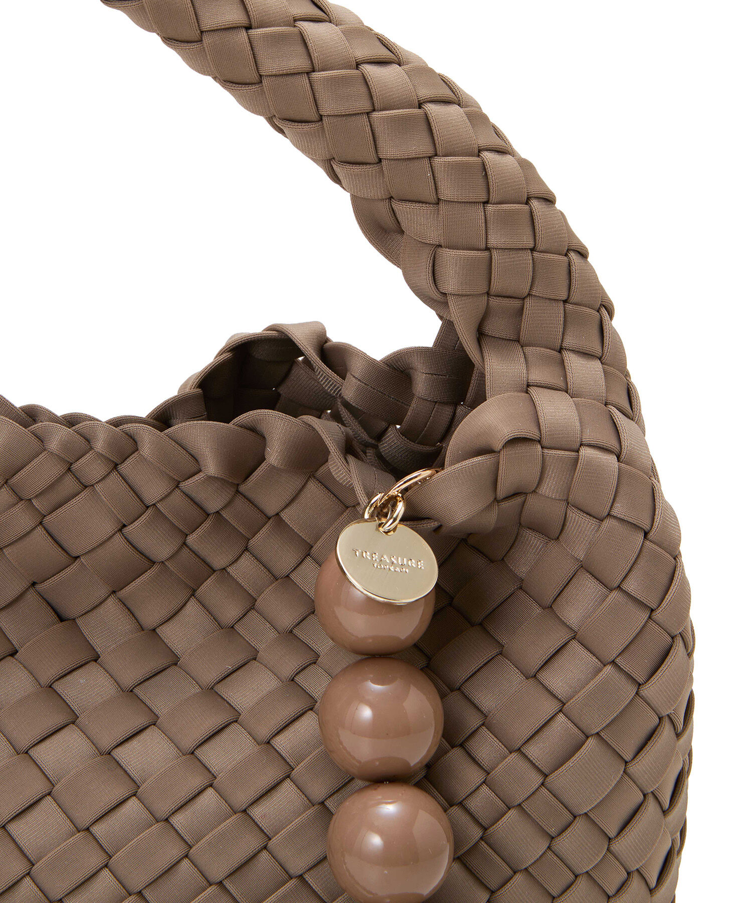 TOPKAPI TREASURE「【TREASURE TOPKAPI】ネオプレン イントレチャート ボールビーズ付き ショルダー ワンハンドル バッグ」|トートバッグ|