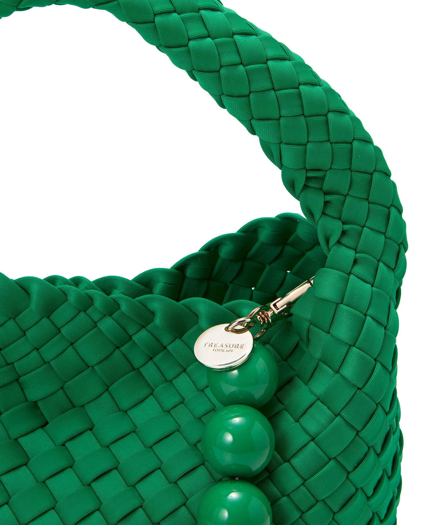 TOPKAPI TREASURE「【TREASURE TOPKAPI】ネオプレン イントレチャート ボールビーズ付き ショルダー ワンハンドル バッグ」|トートバッグ|