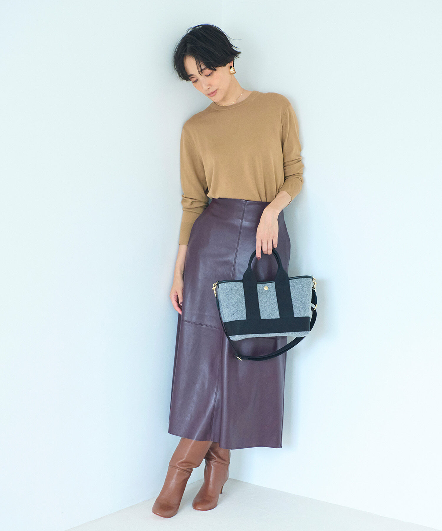 TOPKAPI BREATH「【Breath TOPKAPI】イタリアンフェルト ショルダー付 ミニ トートバッグ S」|トートバッグ|