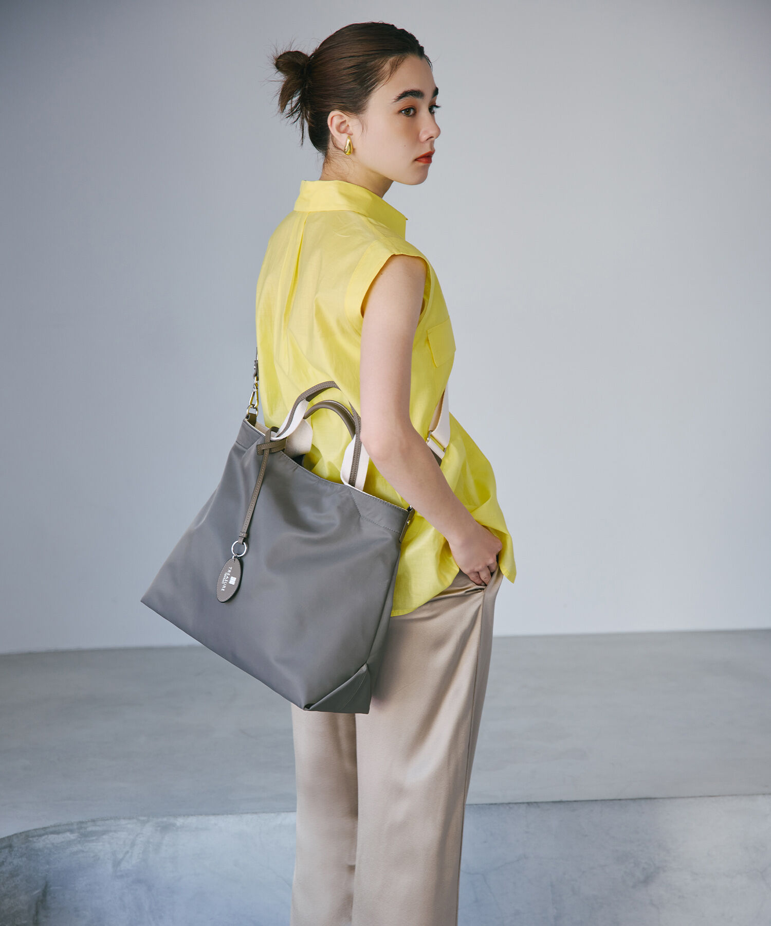 TOPKAPI BREATH「【TREASURE TOPKAPI】ストライプハンドル ナイロン 2way トートバッグ A4対応」|トートバッグ|