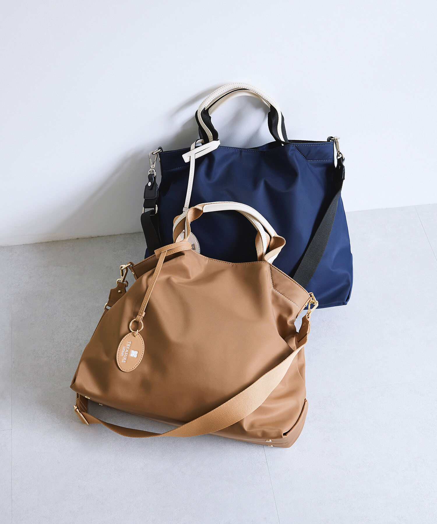 TOPKAPI BREATH「【TREASURE TOPKAPI】ストライプハンドル ナイロン 2way トートバッグ A4対応」|トートバッグ|