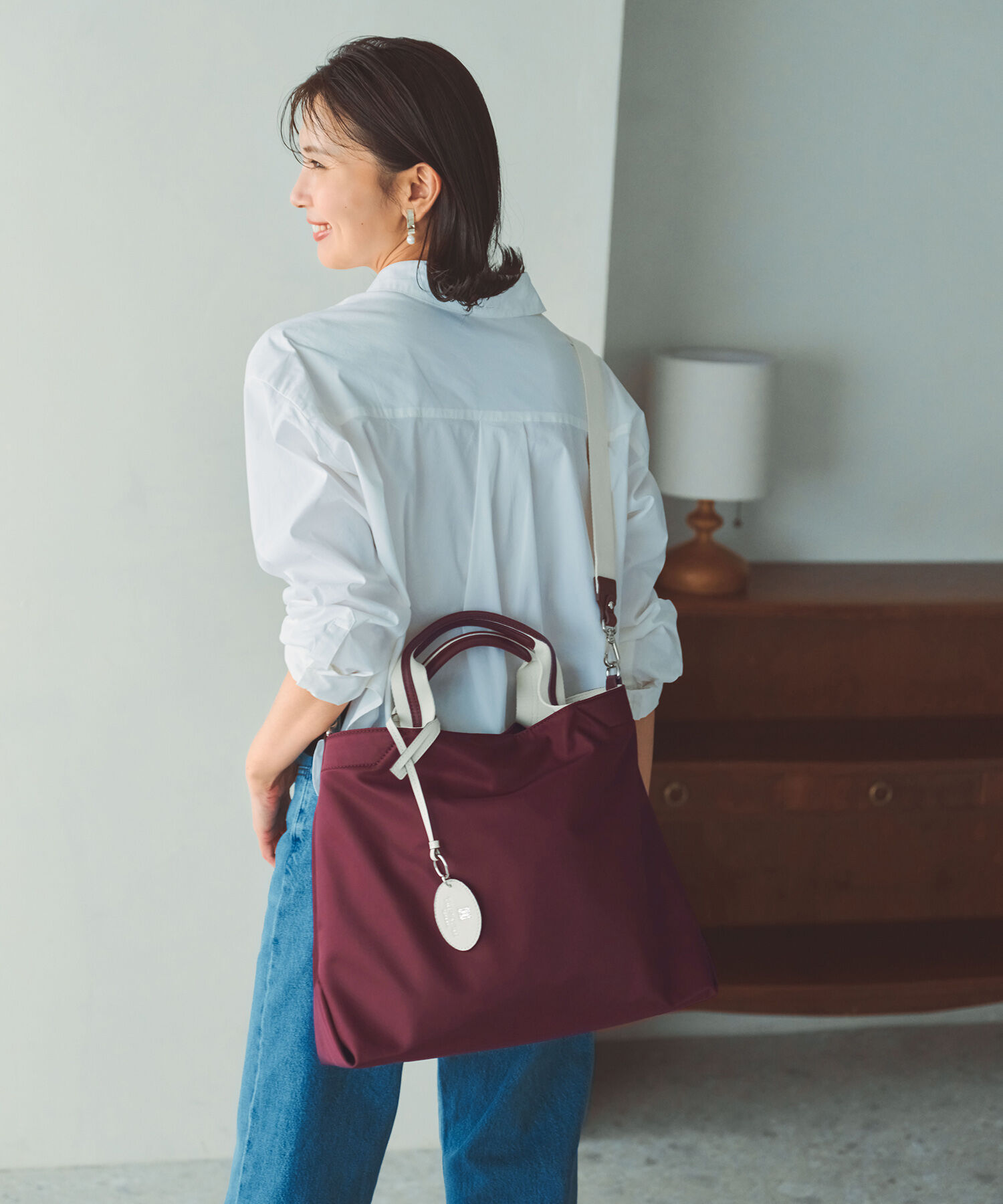 TOPKAPI BREATH「【TREASURE TOPKAPI】ストライプハンドル ナイロン 2way トートバッグ A4対応」|トートバッグ|