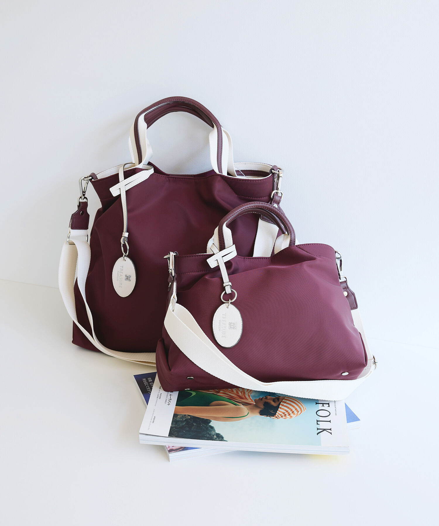 TOPKAPI BREATH「【TREASURE TOPKAPI】ストライプハンドル ナイロン 2way トートバッグ A4対応」|トートバッグ|