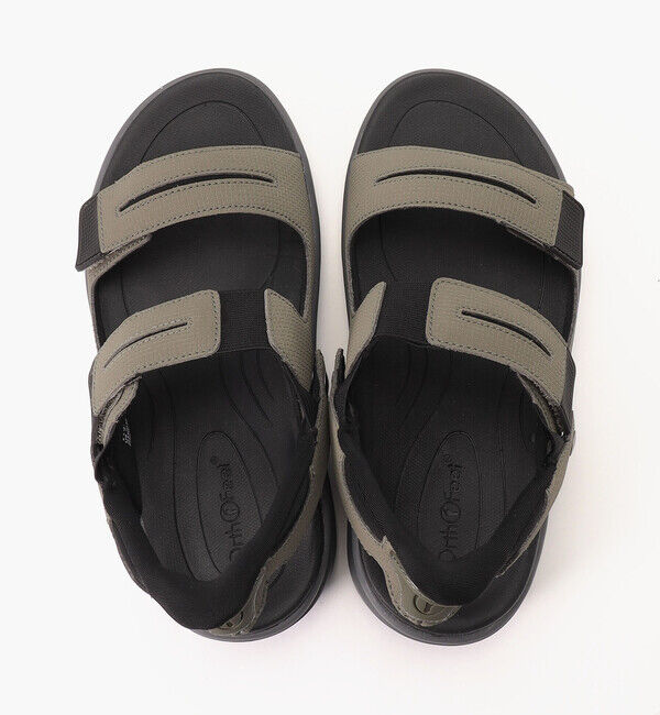 Orthofeet「【オーソフィート】ネプチューン ワイド/オリーブ マイクロファイバー/サンダル メンズ」|サンダル|
