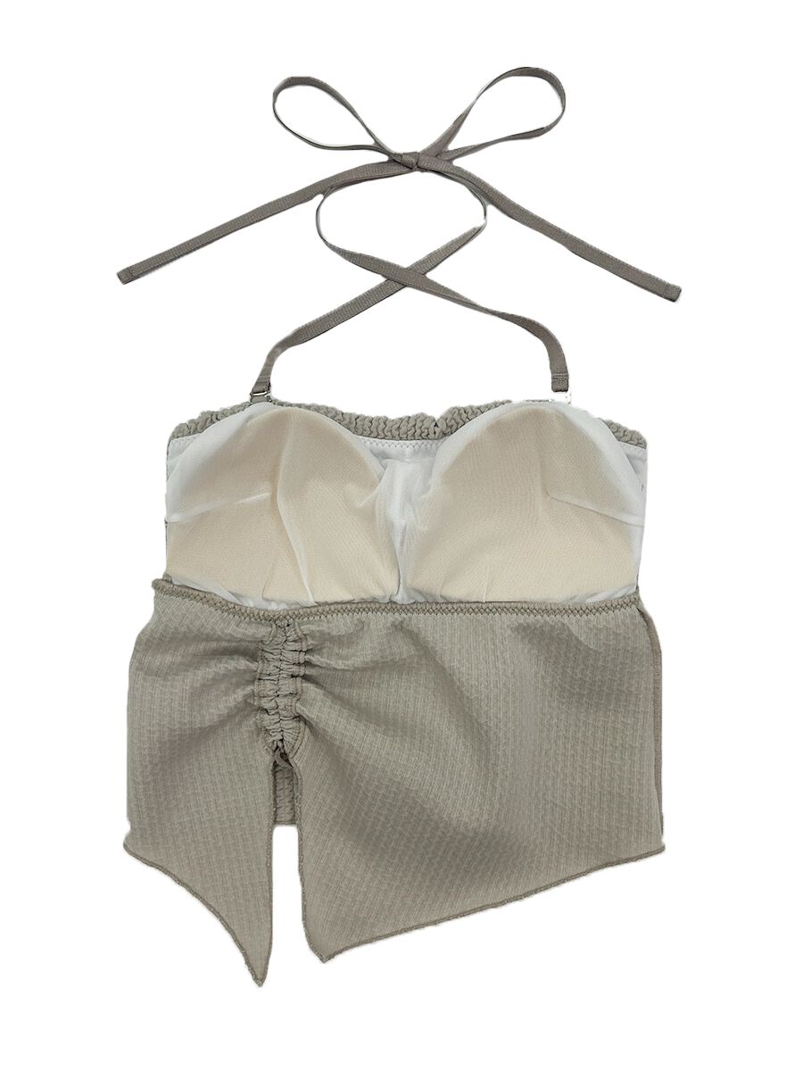 PEAK&PINE「ワッフルニット素材ベアトップビキニ/ベアキニ」|ビキニ|