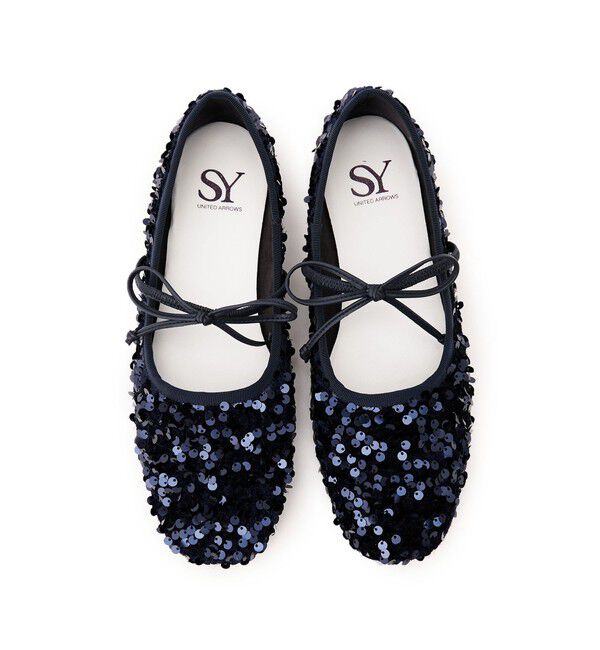 ODETTE E ODILE「＜SY＞スパンコールバレエ フラット10●&uarr;」|バレエシューズ|NAVY