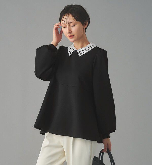 UNITED ARROWS「SPONGY ペプラム ブラウス」|シャツ・ブラウス|BLACK