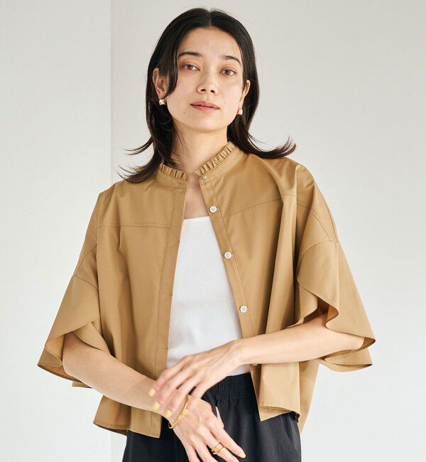 UNITED ARROWS green label relaxing「フレアスリーブ クロップド シャツ -マシンウォッシャブル・UVカット-」|シャツ・ブラウス|