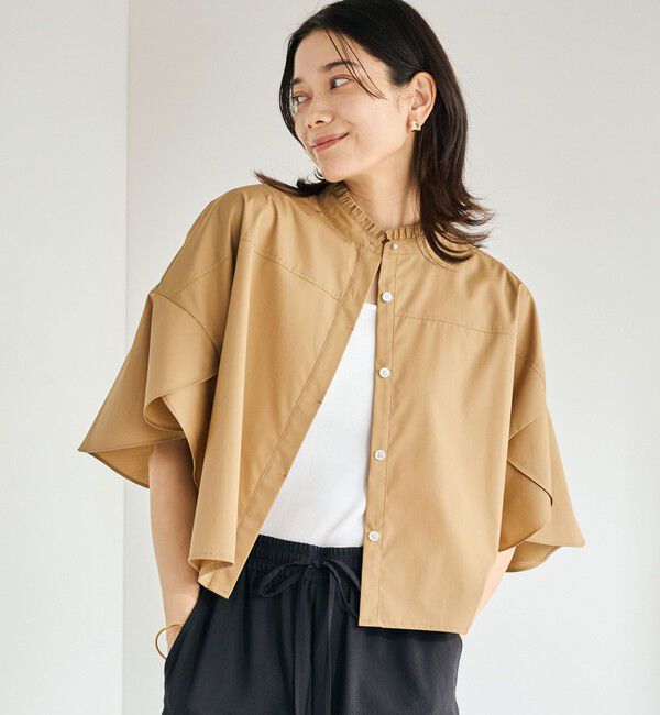 UNITED ARROWS green label relaxing「フレアスリーブ クロップド シャツ -マシンウォッシャブル・UVカット-」|シャツ・ブラウス|