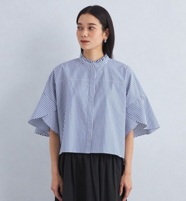 UNITED ARROWS green label relaxing「フレアスリーブ クロップド シャツ -マシンウォッシャブル・UVカット-」|シャツ・ブラウス|