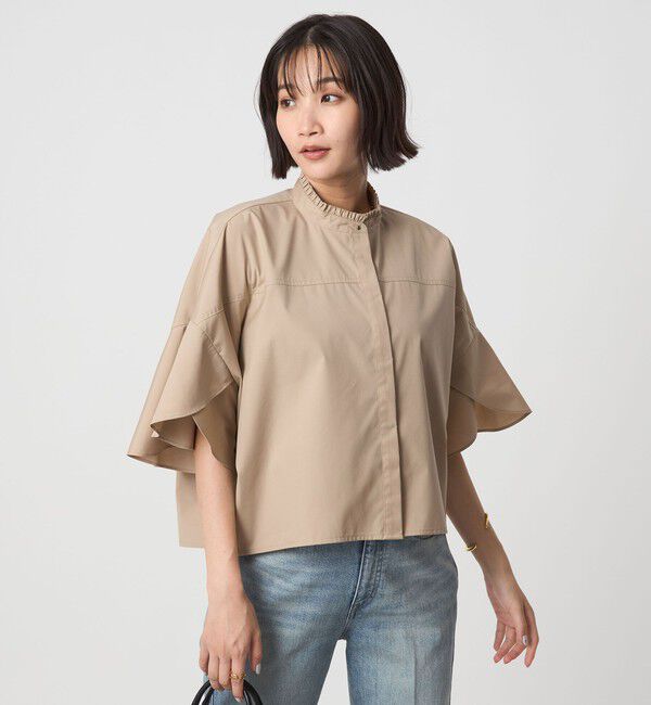 UNITED ARROWS green label relaxing「フレアスリーブ クロップド シャツ -マシンウォッシャブル・UVカット-」|シャツ・ブラウス|