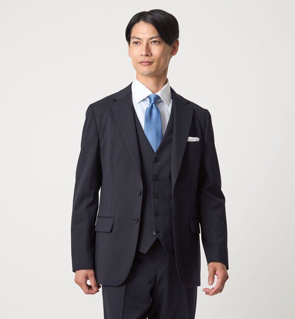 UNITED ARROWS green label relaxing「A+ TWPU サージ 2B スリム セットアップジャケット -ウォッシャブル・ストレッチ-」|スーツ|NAVY