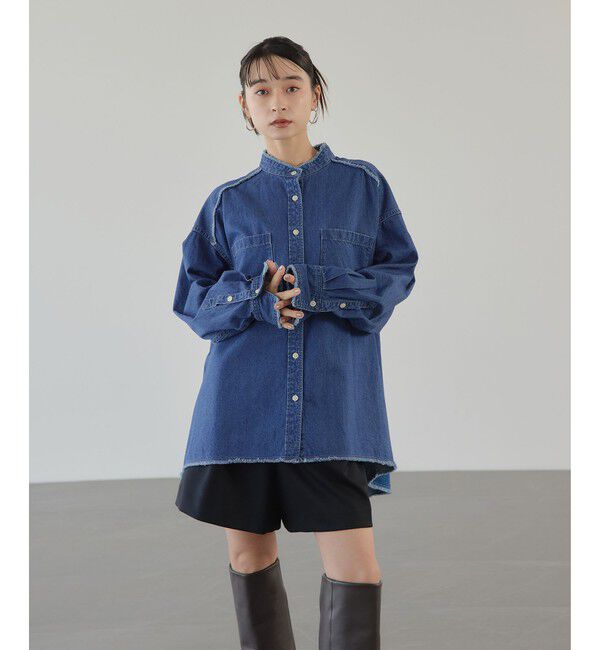 EMMEL REFINES「＜EMMEL REFINES＞EM フリンジ デニム シャツ」|シャツ・ブラウス|