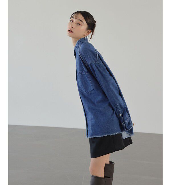 EMMEL REFINES「＜EMMEL REFINES＞EM フリンジ デニム シャツ」|シャツ・ブラウス|