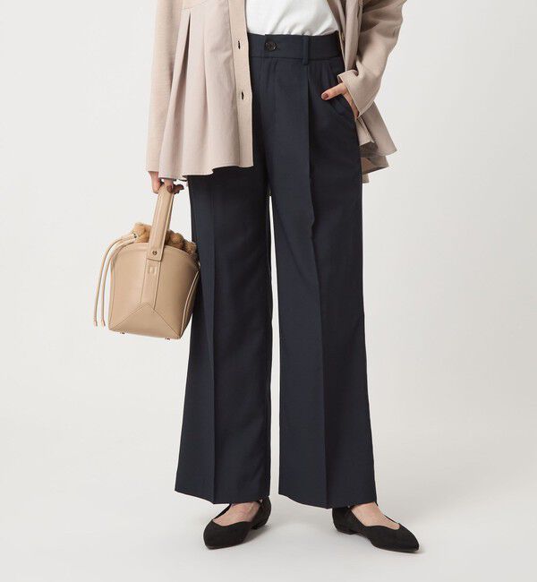 UNITED ARROWS green label relaxing「［size SHORT/TALLあり］キチントボトムス カバー ワイド パンツ」|スラックス|