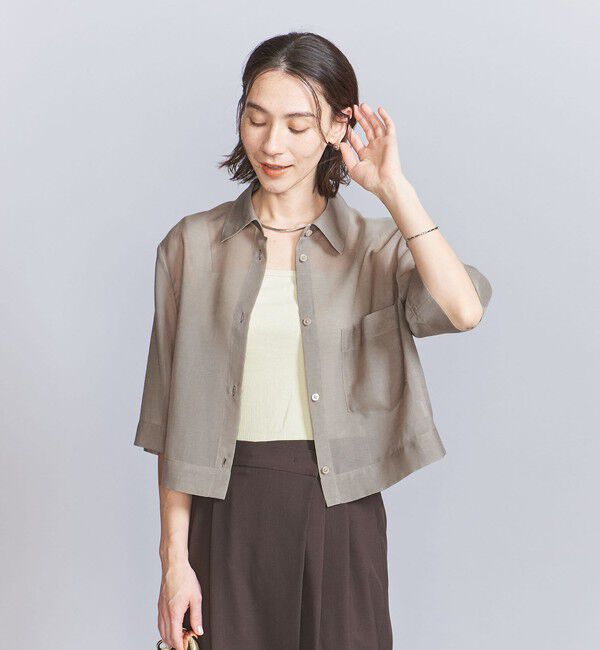 BEAUTY&YOUTH UNITED ARROWS「ポリエステル オーガンジー シャツ -ウォッシャブル-」|シャツ・ブラウス|