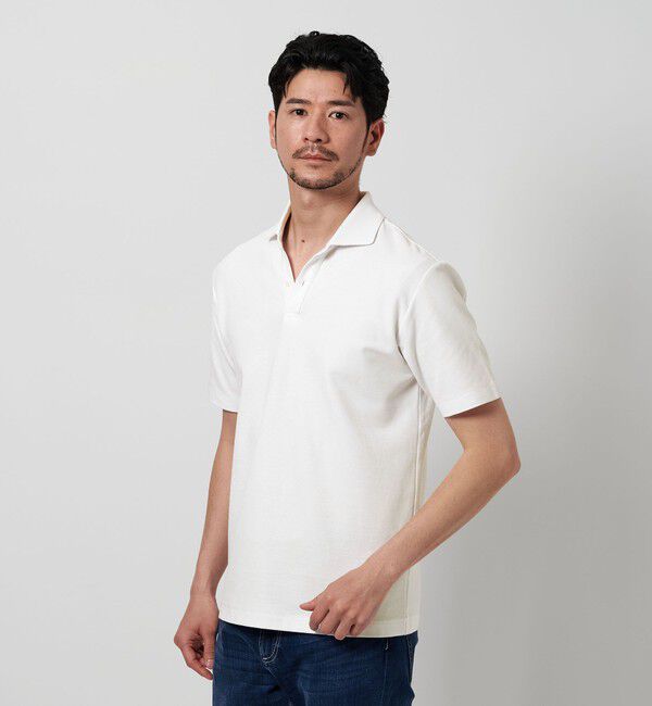 BEAUTY&YOUTH UNITED ARROWS「【WEB限定 WARDROBE SMART】ステイ クリーン ピケ スキッパー ポロシャツ【抗菌・防臭】」|ポロシャツ|