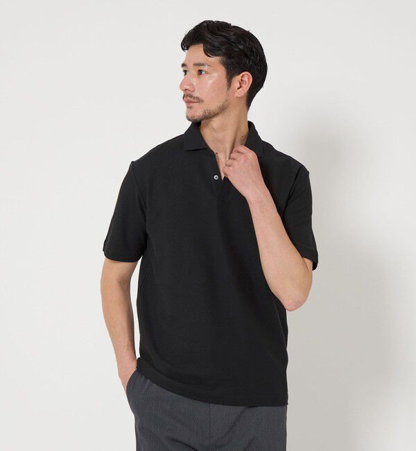 BEAUTY&YOUTH UNITED ARROWS「【WEB限定 WARDROBE SMART】ステイ クリーン ピケ スキッパー ポロシャツ【抗菌・防臭】」|ポロシャツ|