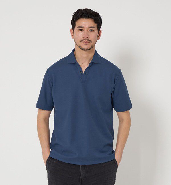 BEAUTY&YOUTH UNITED ARROWS「【WEB限定 WARDROBE SMART】ステイ クリーン ピケ スキッパー ポロシャツ【抗菌・防臭】」|ポロシャツ|