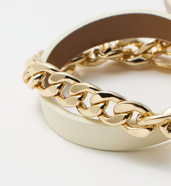 BEAUTY&YOUTH UNITED ARROWS「メタルチェーン&times;レザーベルト ブレスレット」|ブレスレット・バングル|