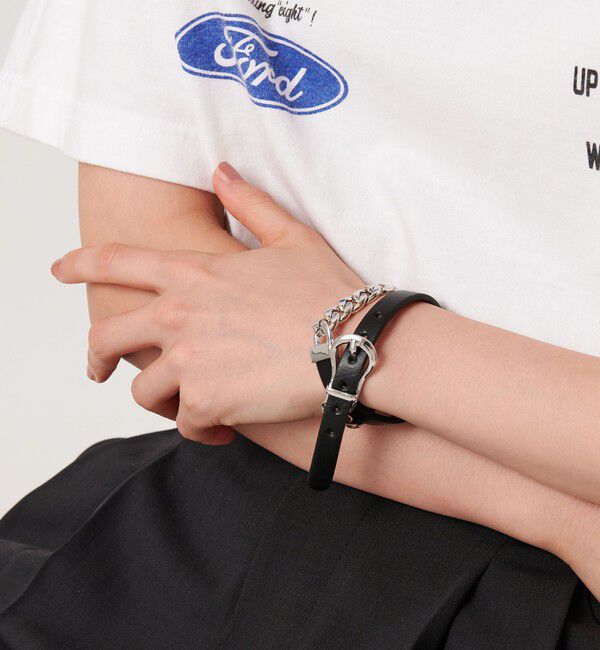 BEAUTY&YOUTH UNITED ARROWS「メタルチェーン&times;レザーベルト ブレスレット」|ブレスレット・バングル|