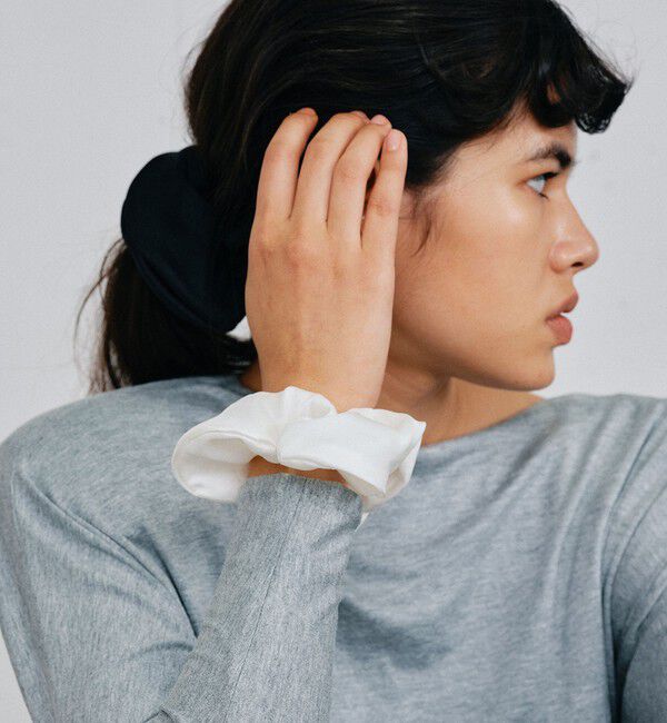 BEAUTY&YOUTH UNITED ARROWS「＜heyep＞Silk Heart Scrunchie ハート シュシュ/Medium」|ヘアゴム・シュシュ|WHITE