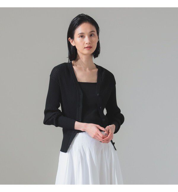 Demi-Luxe BEAMS 「【別注】スタイリスト佐藤佳菜子 &times; SLOANE / リブ カーディガン」|ニット・セーター|BLACK
